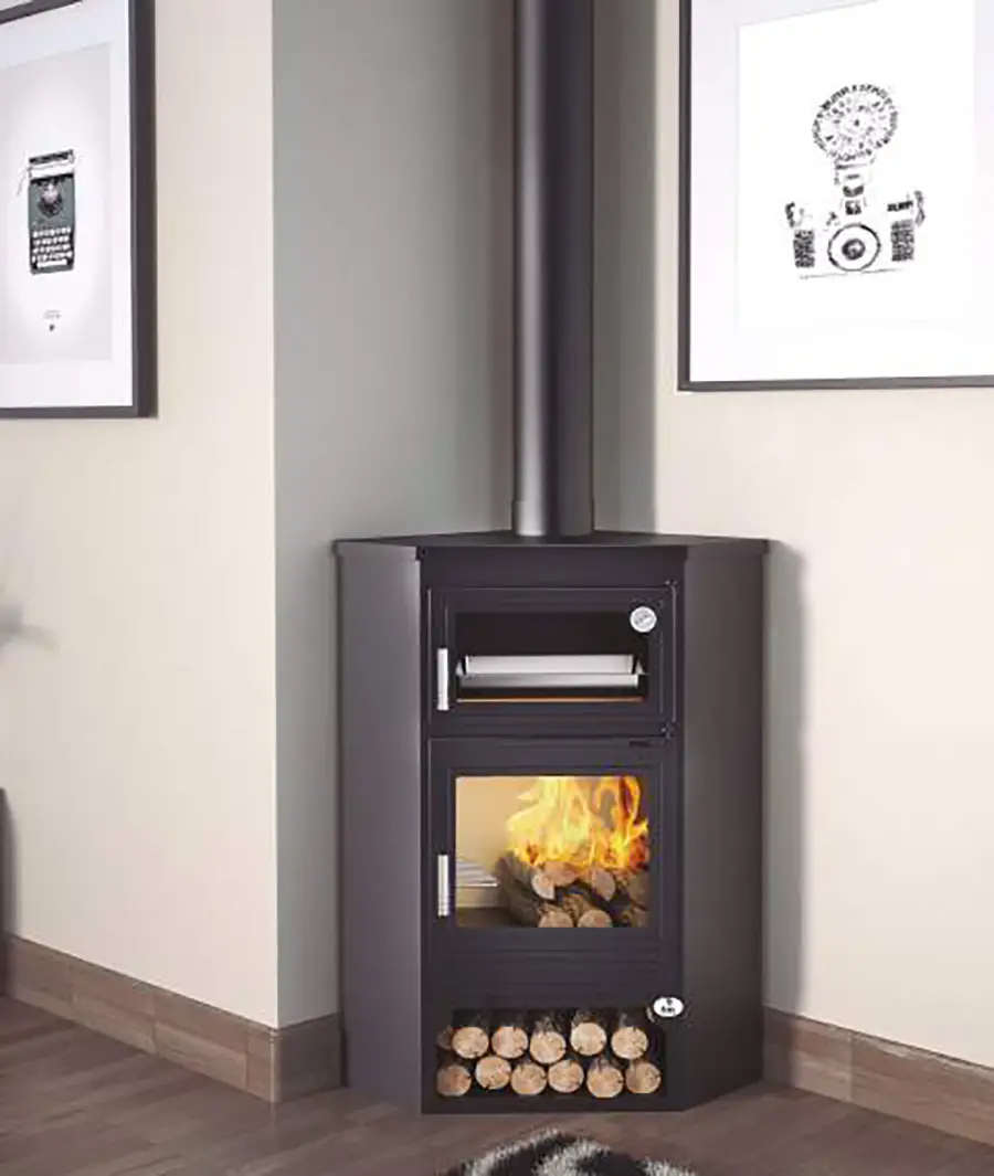 Estufa de leña rincón con horno m-105 h