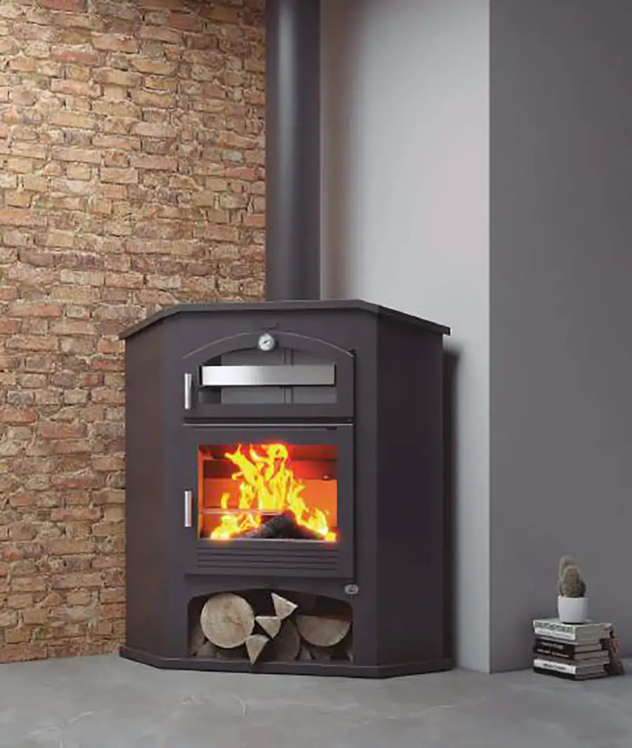 Estufa de leña rincón con horno m-106 r