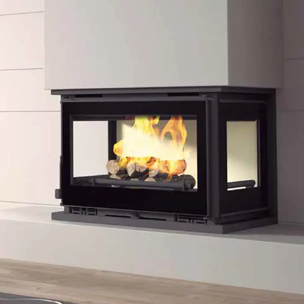 Insertable de Leña Cristal Tres Caras Con Turbinas IT-183